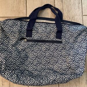 Haband Polyester Tote Bag Blue White Abstract Pattern